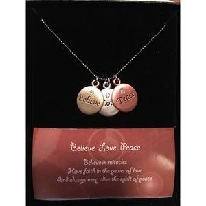 Believe Love Peace Neckace